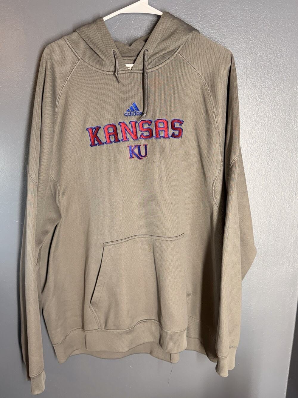 Adidas University of Kansas KU Jayhawks Climawarm Hoodie Sweatshirt Size 2XL